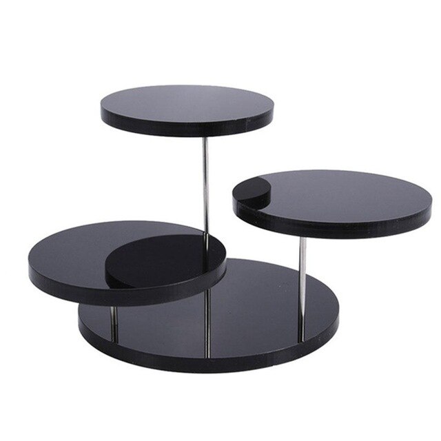 Cupcake Houder Transparant Stand Zwarte Mode Rack Cake Rack Houder Creatieve Cupcake Stands Feestartikelen Tool Decoratie: black 3 stand