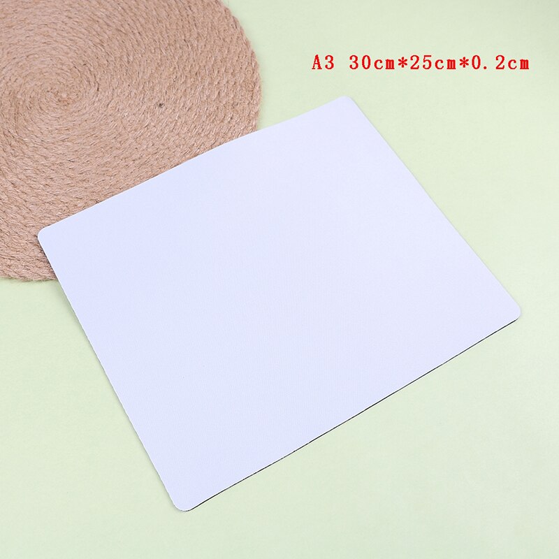 White mouse pad mat for laptop computer tablet PC rubber mouse mat: A3