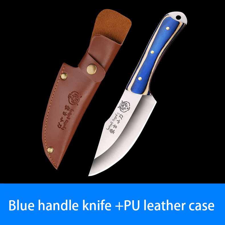 Mongolian Multi-Purpose Canivete, Faca Comer Carne, Faca Pequena Vegetal, Lidar com, Carne, Churrasco, Ao ar livre, Fruta: Azul