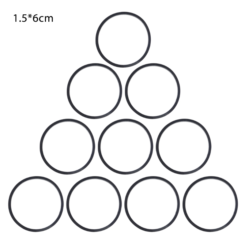 10PCS 1.5mm Width Universal Mix Cassette Tape Machine Belts Assorted Common Drive Flat Rubber Belt For CD DVD Recorders Walkman: 60mm