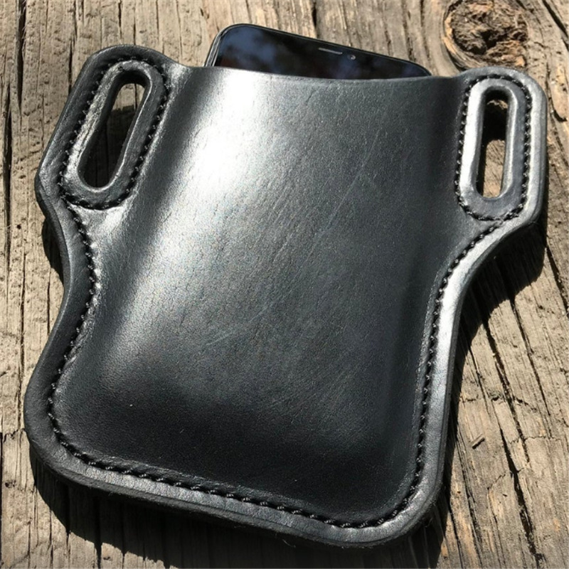 Männer Telefon fallen Halfter praktisch Schleife Halfter Gürtel Taille Tasche Requisiten Leder Geldbörse Telefon Brieftasche Lauf Beutel Reise Camping Taschen