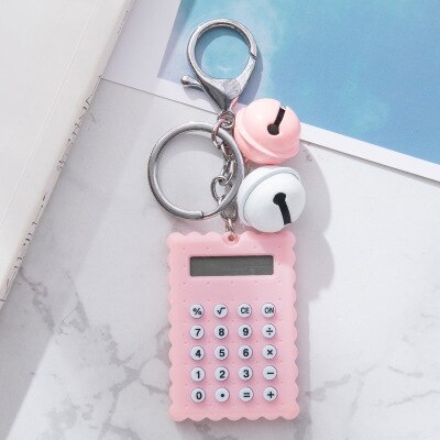 1PC de lindo Mini portátil de energía Solar de la calculadora Digital de tarjeta de Kawaii calculadora para oficina de los estudiantes: PINK