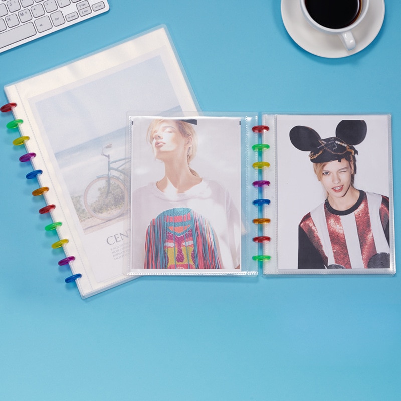 champignon trou A5 A4 carnet planificateur t perforateur accessoires Transparent Information sac sac de rangement kawaii