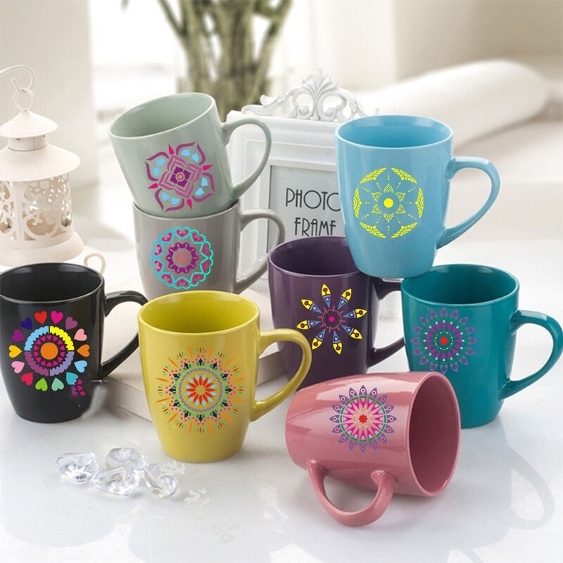 1 Set 64 Stijlen Mandala Dot Schilderen Templates Stencils Voor Diy Rock Plakboek 23GD