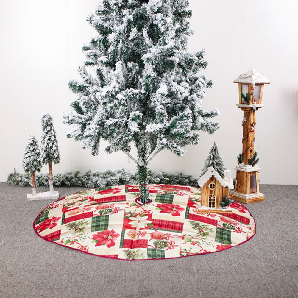 90cm Christmas Tree Skirt Cloth Santa ClausBase Tree Apron Festive Xmas Party Props Christmas Decorations for Tree: D
