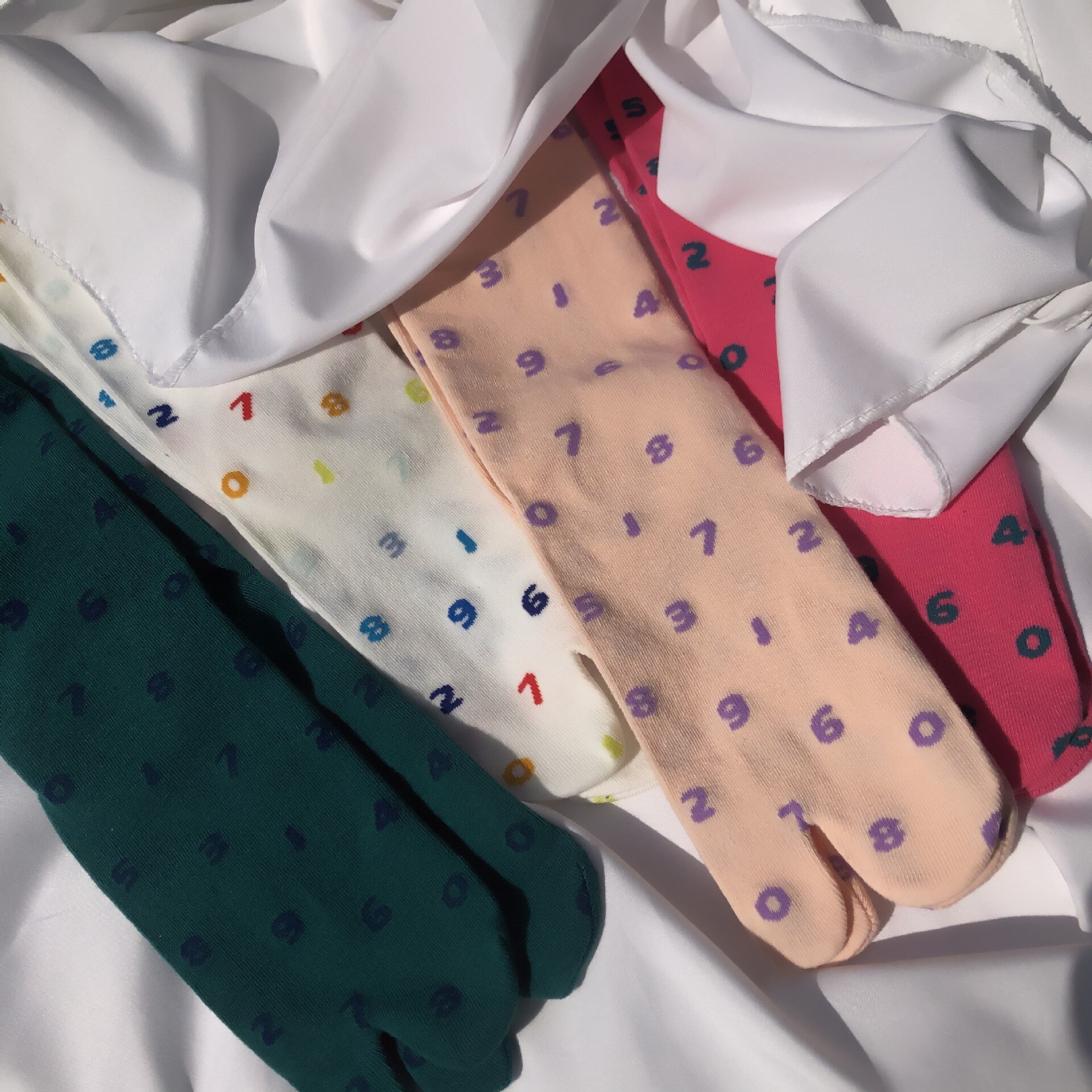 Chic Japanese Jacquard Split Toe Socks Digital Combed Cotton Two Toe Socks Women Korean Harajuku Two Finger Tabi Socks