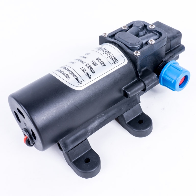 1.5L/Min DC 12V Diaphragm Water Pump Small Safe High Pressure Self Priming Pump 15W 0.6Mpa