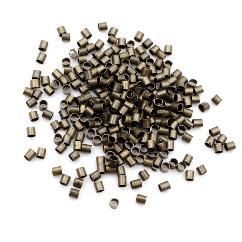 500pcs 1.5 2.0mm Or Argent Couleur Tube Crimp End Perles Bouchon Spacer Perles Pour Collier Fabrication de Bijoux DIY conclusions Fournitures