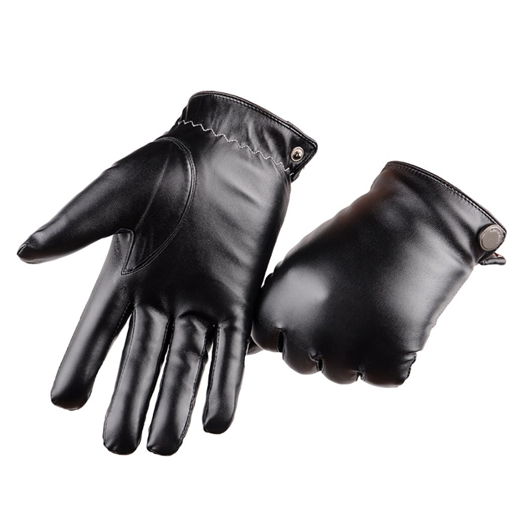 Winter Men Gloves Outdoor Windproof Waterproof Leather Gloves Windproof Touch Screen Velvet Warm Gloves Motorcycle Riding