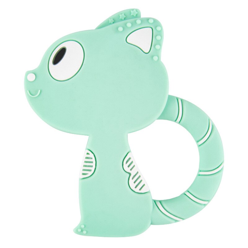Silicone Baby Bijtring Baby Bite Speelgoed Kind Molaire Beet Geboorte Voor Pasgeborenen Peuter Speelgoed: Green cat 2