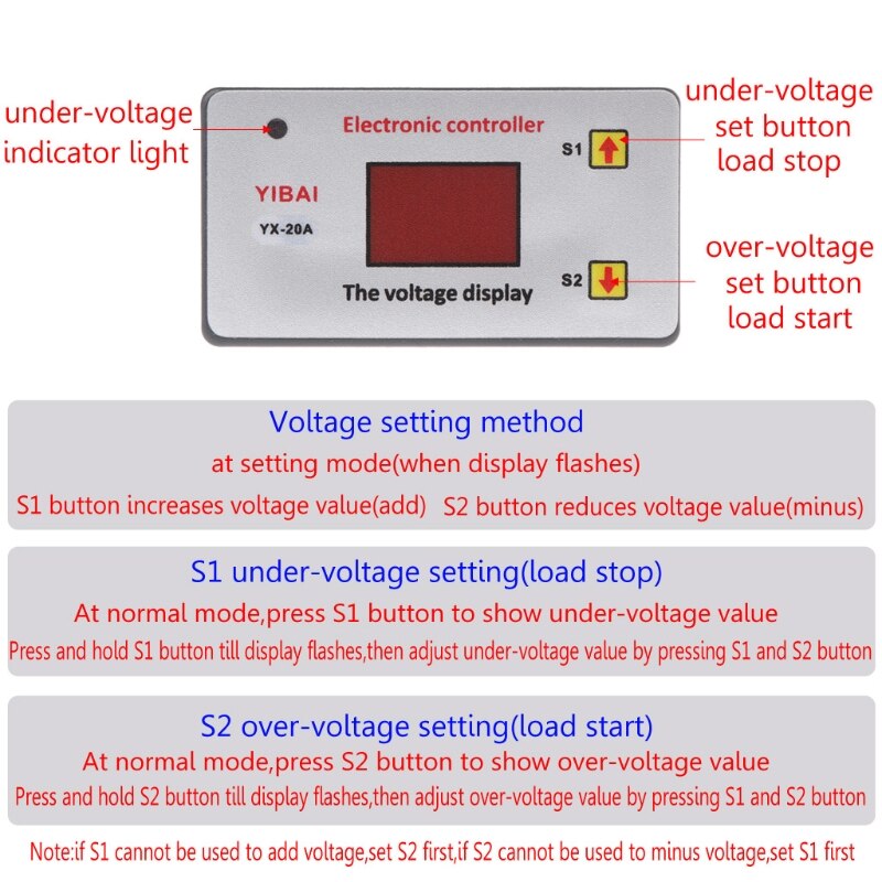 12v bateria baixa tensão corte interruptor na proteção controlador de tensão dc