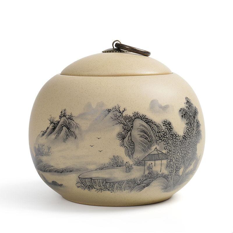 JIA-GUI LUO Farbe Glasur Keramik Tee Caddies Tieguanyin verschlossenen dosen Getrocknete Frucht Tragbare reise Tee Kasten D057