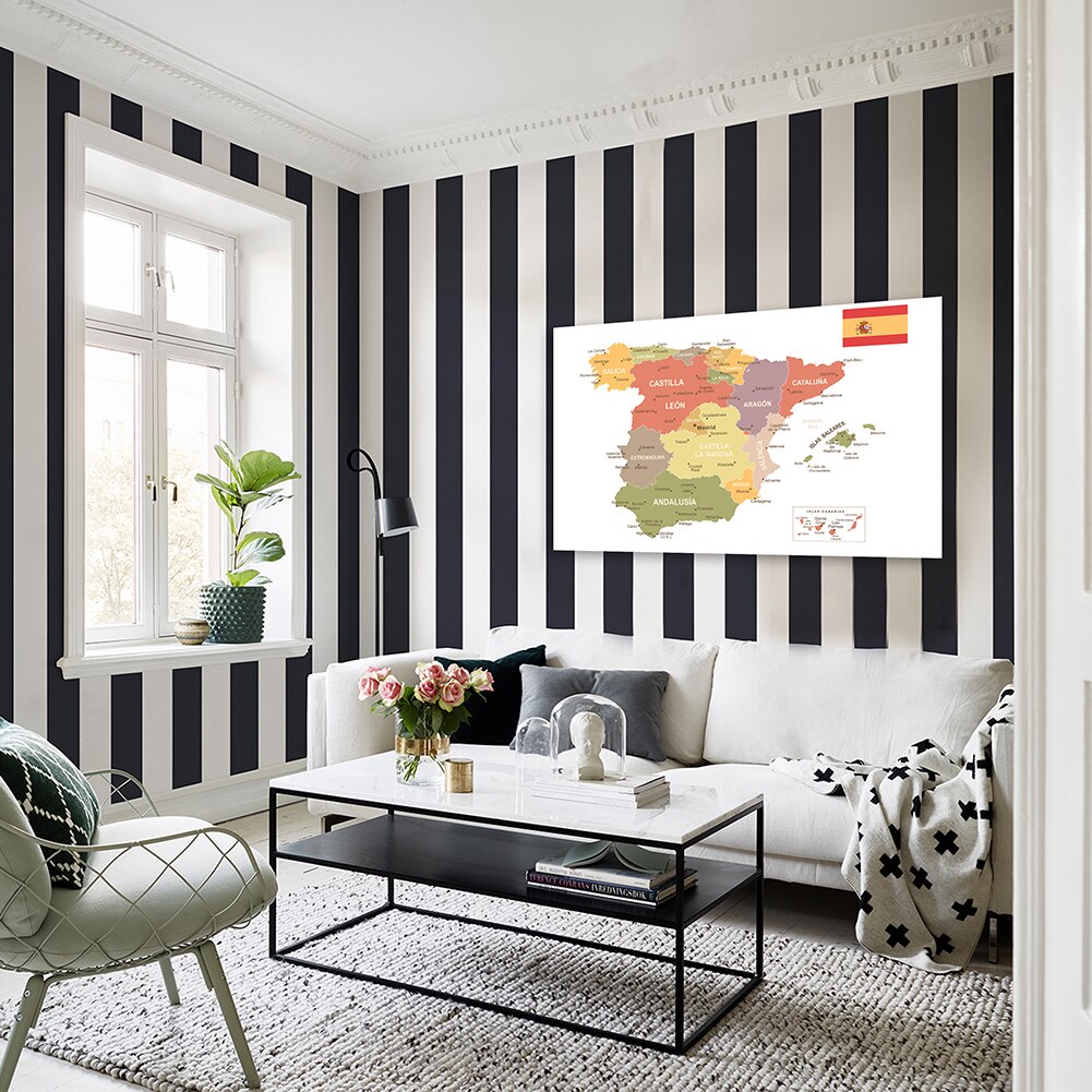 150*100 cm Political Map of The Spain In Spanish Non-woven Canvas Painting Wall Art Poster Home Decoration School Supplies