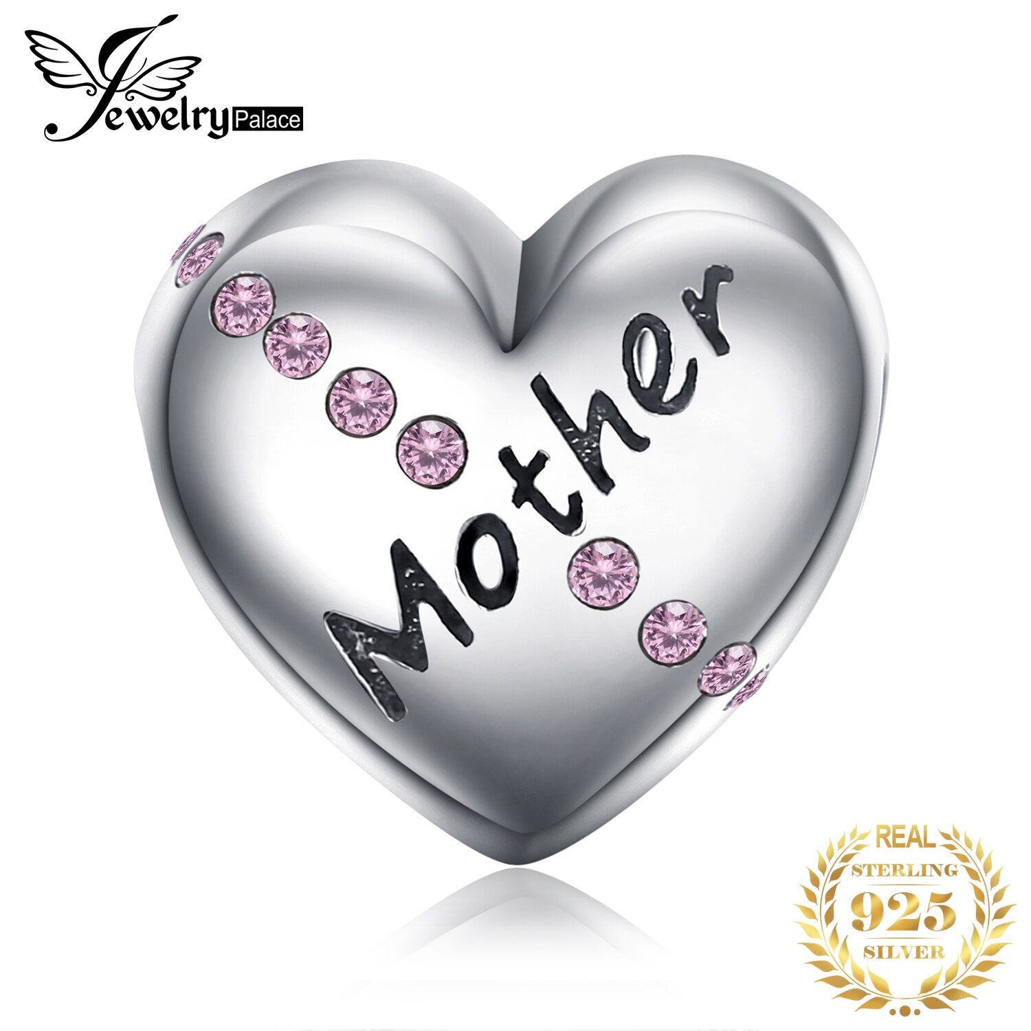 JewelryPalace Heart Mother 925 Sterling Silver Beads Charms Silver 925 Original For Bracelet Silver 925 original Jewelry Making