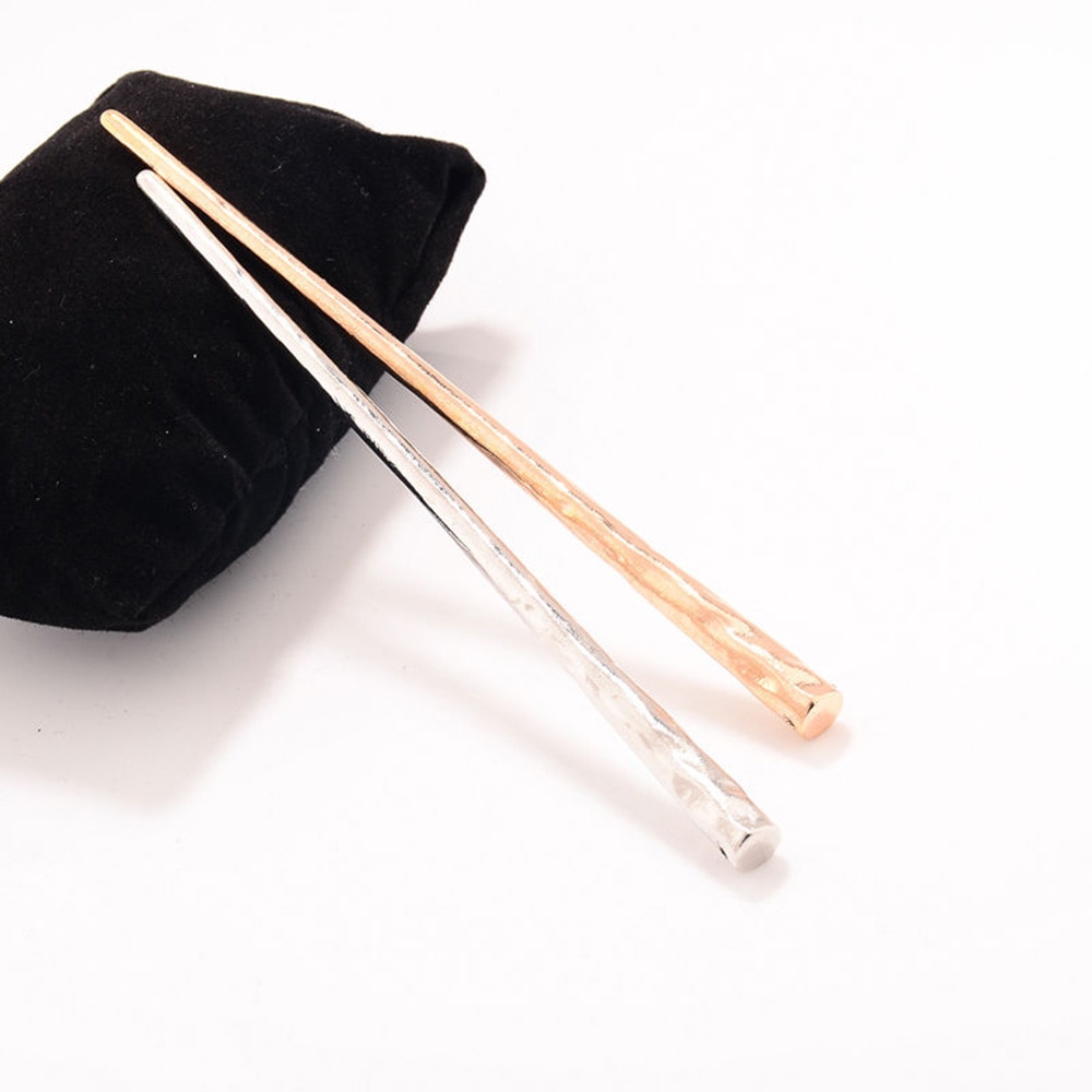 Hair Clip Simple Women Long Pin Hair Pin Stick Metal Gold Silver Hair Fork Jewelry Accessories