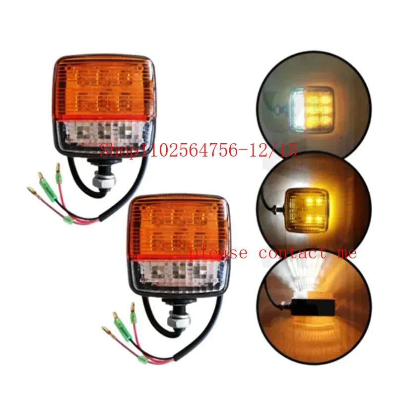2 Stuks Led Heftruck Licht 12V-80V Tractor Richtingaanwijzer Motorfiets Richtingaanwijzer Amber Wit vrachtwagen Trailer Positie Lamp