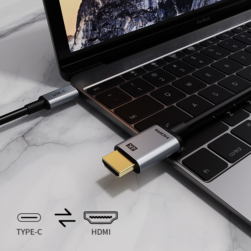 Kabeltid type c til hdmi kabel thunderbolt 3 4k 30hz usb c adapter for huawei mate 30 xiaomi 10 oneplus 7 usb c adapter  c374