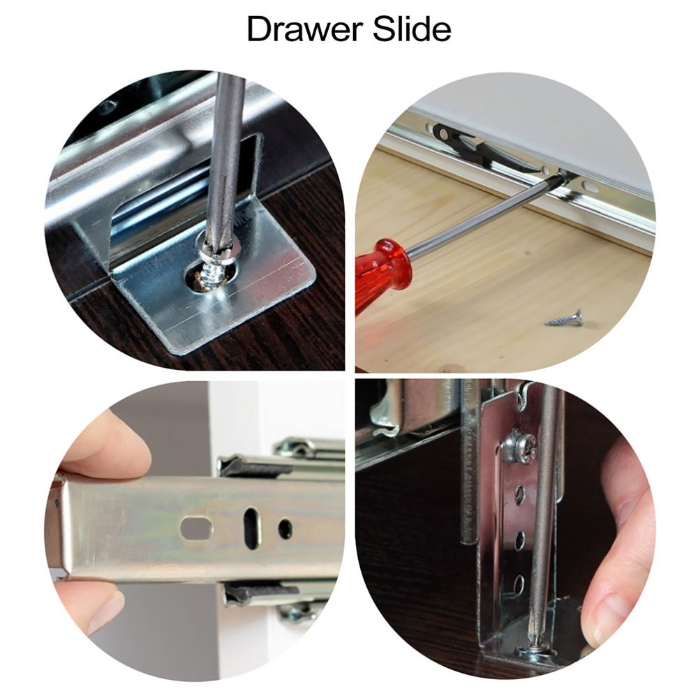 2 Sets Ball Bearing Useful Premium Sturdy Drawer Track Drawer Slide Keyboard Track Keyboard Slide for Drawer