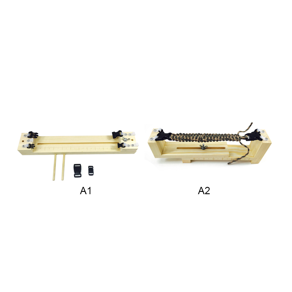 Diy jig massivt træ paracord armbånd maker strikkeværktøj knude flettet faldskærm ledning vævning værktøj armbånd fletning enhed