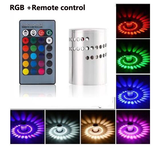 Led Kleurrijke Wandlamp en RGB Spiraal Gat LED Wall Licht Met Afstandsbediening: RGB With Remote