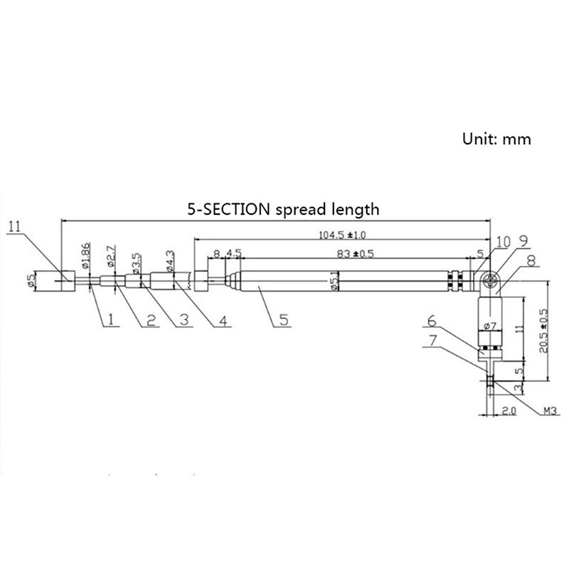 1Pc 4/5/7 Abschnitte Teleskop Antenne Antenne Universal Antenne für AM FM Radio TV silber Erweitert gesamtlänge 765MM/630MM/300MM: Orange