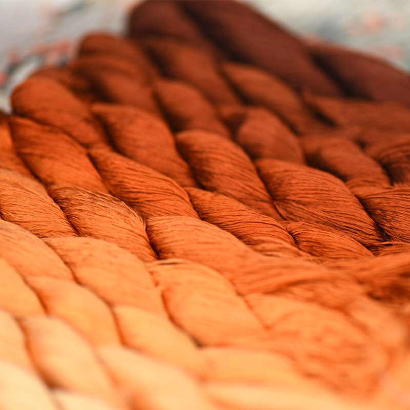 silk embroidery thread / 100% silk thread /hand embroidery embroider cross stitch/Reddish brown/12 gradient colors