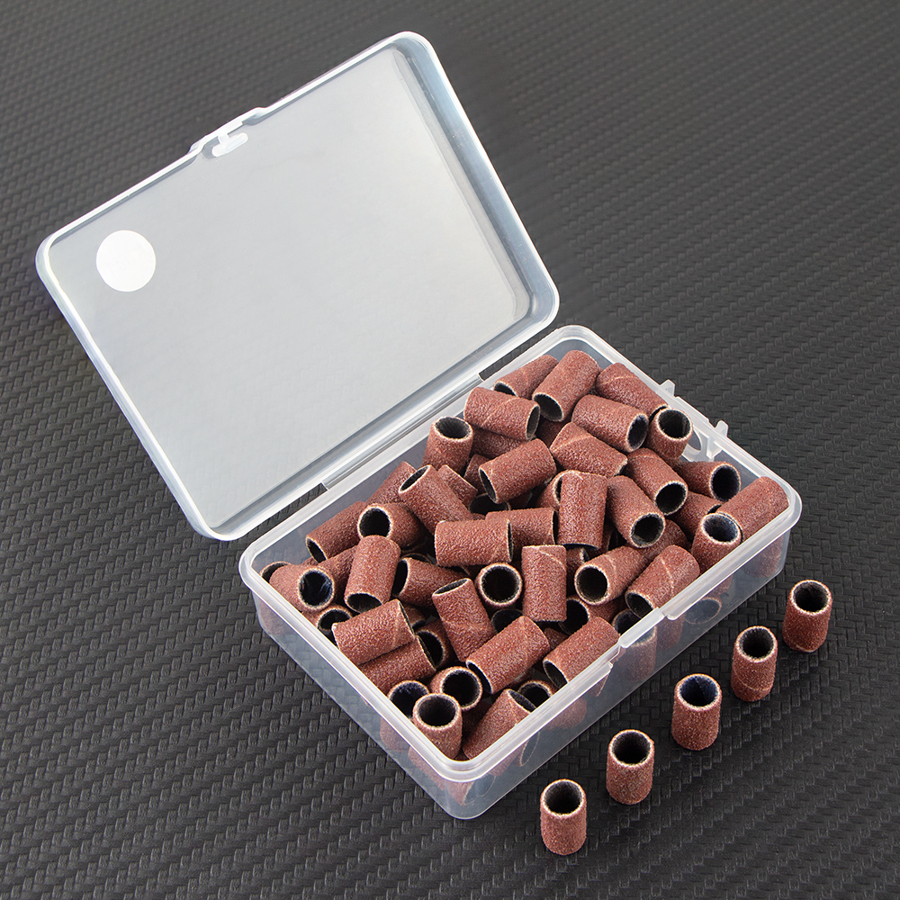 100 Uds. Brocas para uñas, bandas de lijado para máquina eléctrica, lima, amoladora, lijadora, juego de bandas para uñas acrílicas, herramientas de eliminación de Gel: Latón