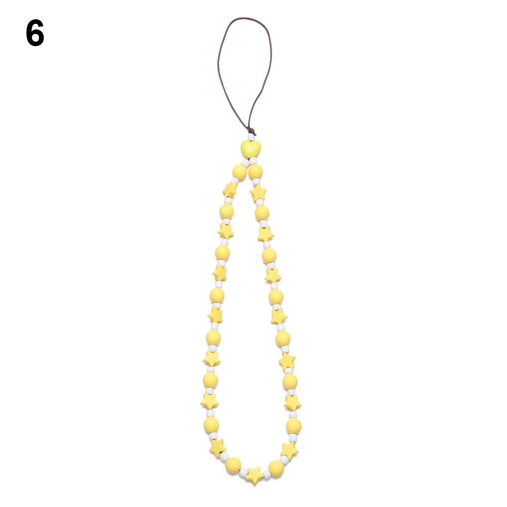 Zomer Kleurrijke Zachte Klei Mobiele Telefoon Keten Lanyards Voor Vrouwen Meisjes Bohemen Smile Pearl Touw Voor Telefoon Case Opknoping koord: Type 6