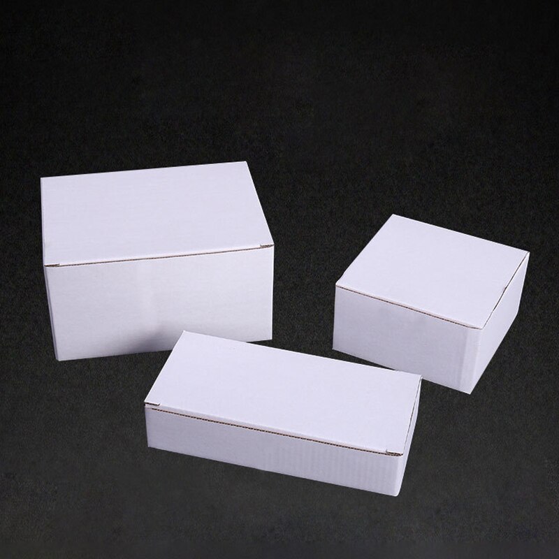 10Pcs 7 Sizes White Kraft Paper Box 3-Layer Corrugated Box Rectangle Packaging Boxes Business Box Mailer Cardboard Carton