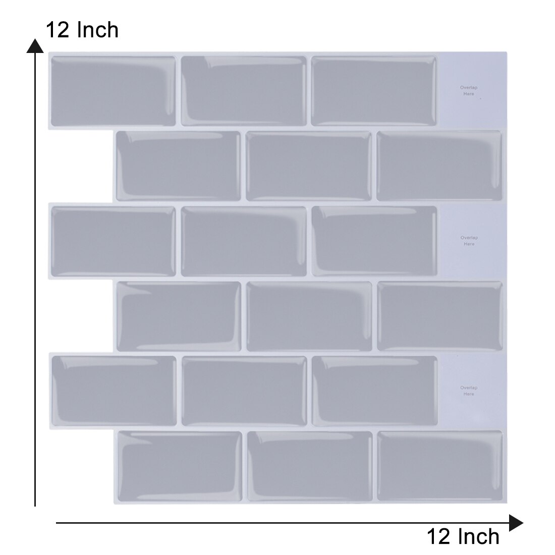 Vividtiles 12*12 Inch Self Adhesive 3D Peel and Stick Subway Wall Tiles for Kitchen &amp; Bathroom Backsplash - 10 Sheet: BW55