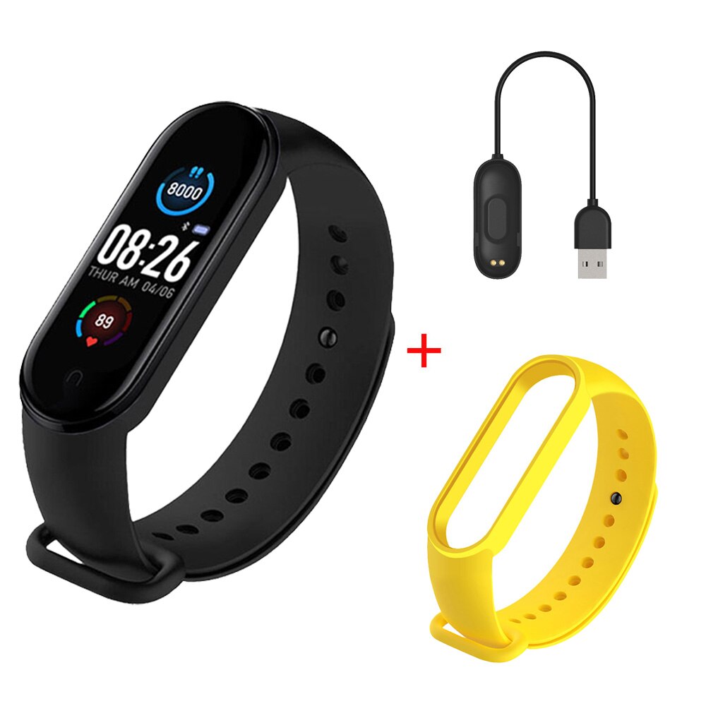 Smart Horloge Vrouwen Mannelijke Fitness Tracker Bloeddruk Smartwatch Mannen Sport Horloges Valentijnsdag Cadeau Voor Vrouw: Yellow Black