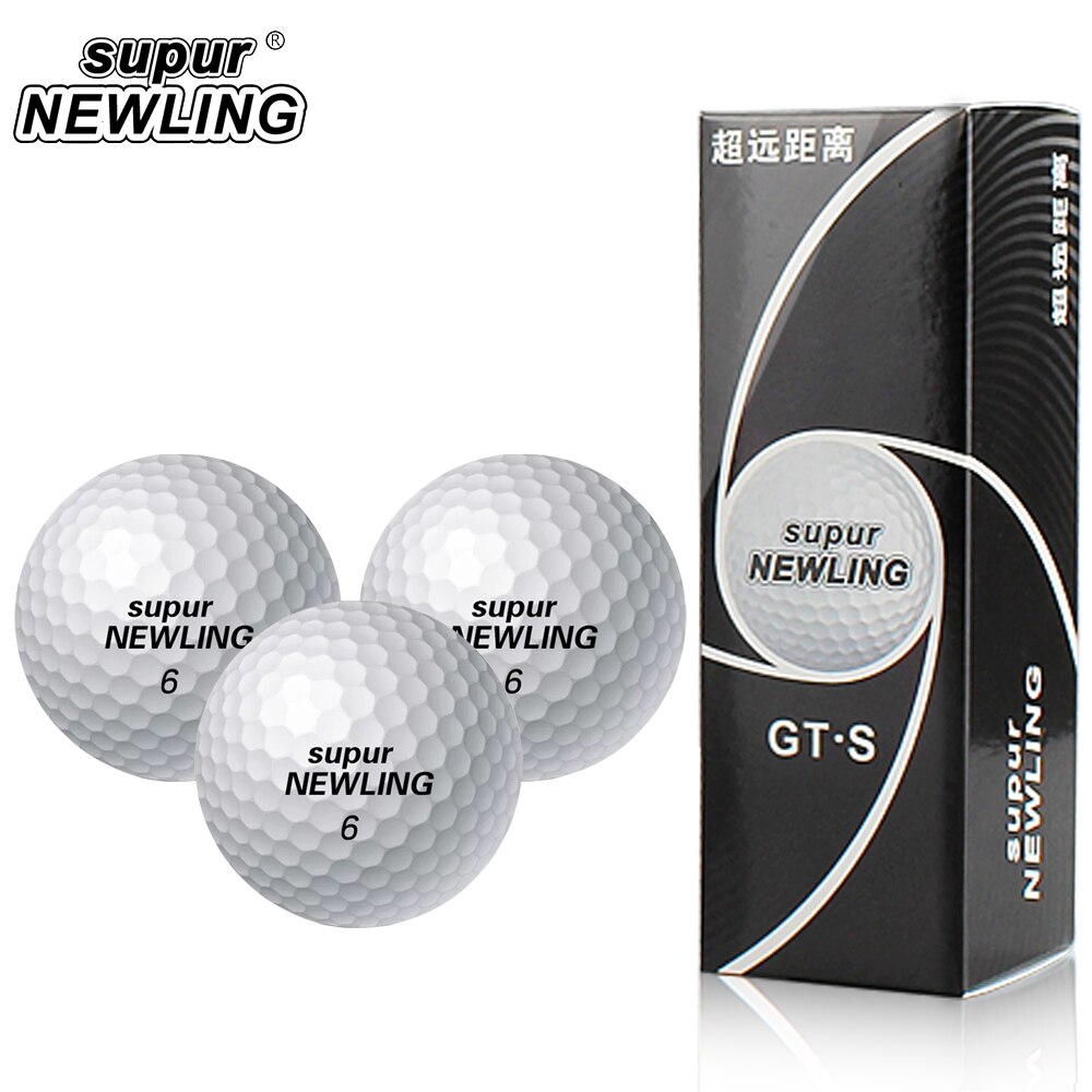 Supur Newling-pelota de Golf de larga distancia, 3 capas, paquete de 12 Uds.
