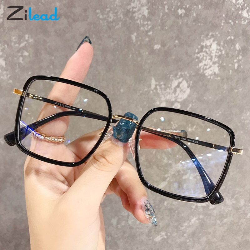 Zilead anti blue ray briller computer briller store firkantede optiske briller læsebriller unisex kvinder mænd optiske