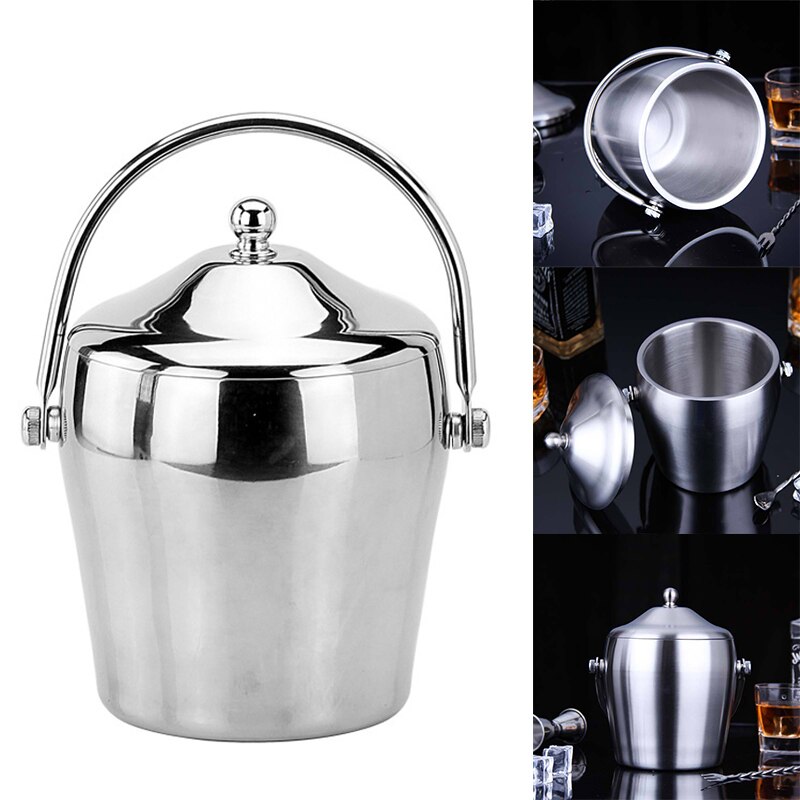 Draagbare Ijsemmer Met Deksel Warmte Behoud Koude Champagne Emmer Dubbele Oor Drum Vorm Ijsemmer Verdikte