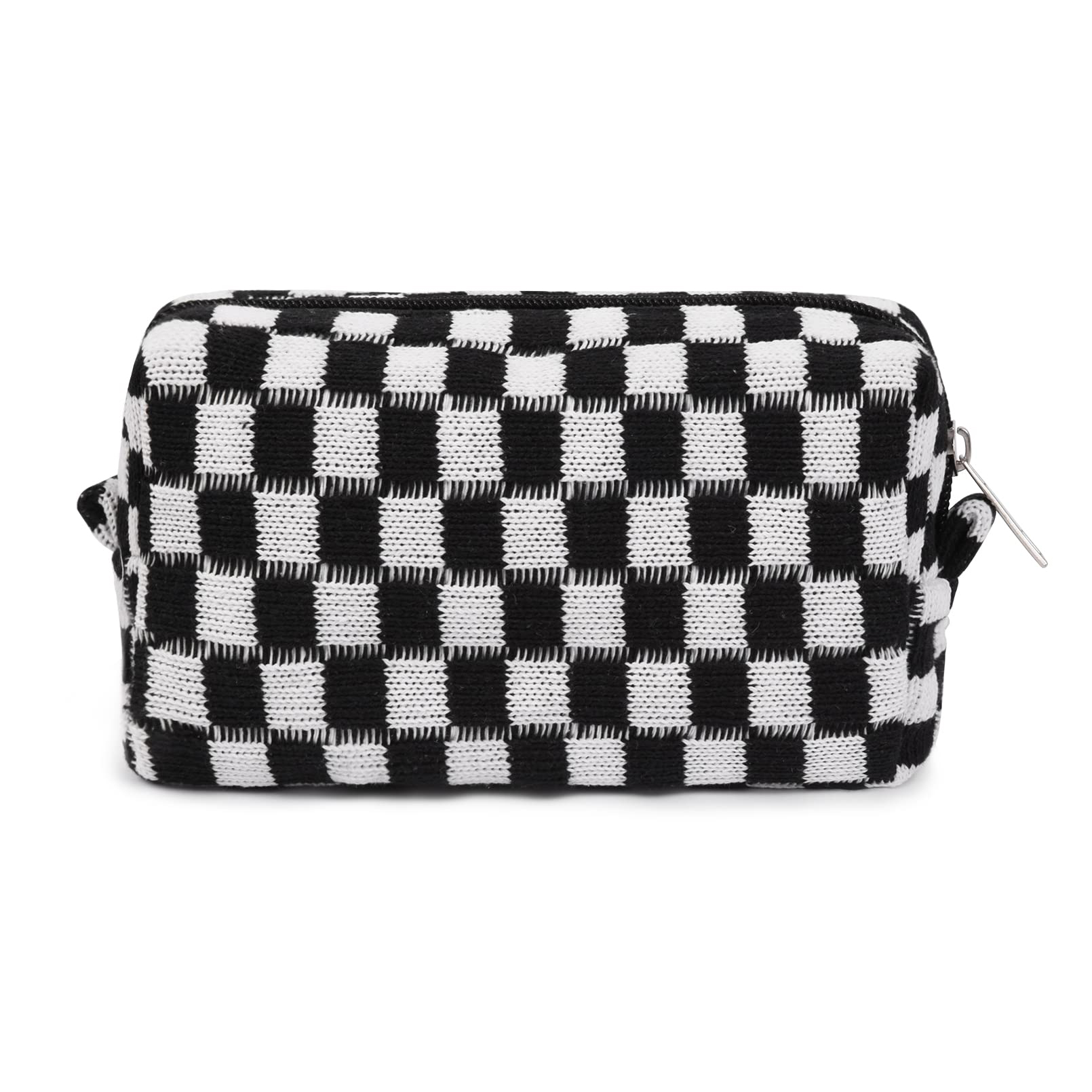 Bolsa de maquillaje grande para mujer y niña, bolso de viaje portátil, bolsa de aseo, organizador, estuche de lápices: Gris