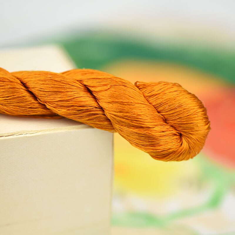 silk embroidery thread / 100% silk thread /hand embroidery embroider cross stitch/orange brown/9 pure colors: 7