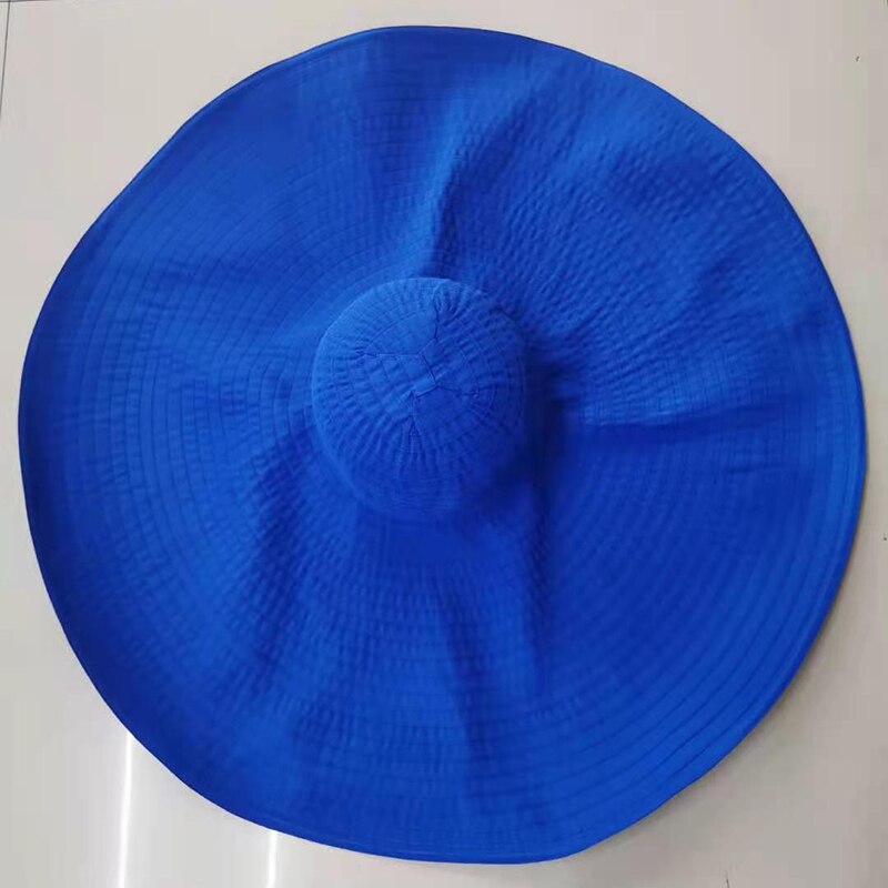 Chapeau en tissu à Large bord de 70CM pour femmes, surdimensionné et pliable, idéal pour la plage ou les voyages, à la: 5