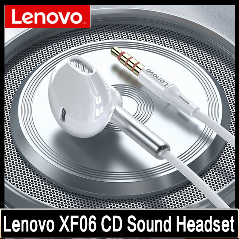 Lenovo XF06 Wired Hoofdtelefoon Ruisonderdrukkende Oortelefoon 3.5Mm In Ear Headset Hifi Oordopjes In Line Controle Met Mic Voor pc Telefoons