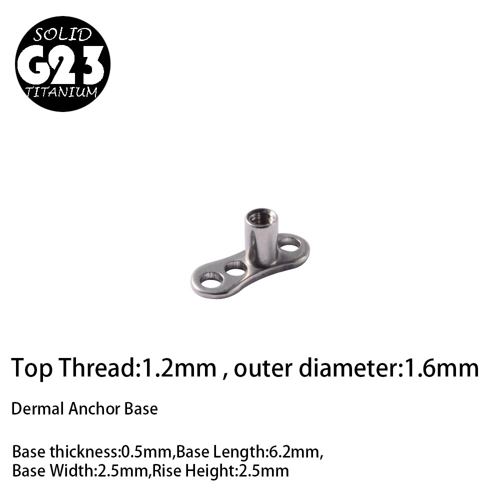 1PC G23 Titanium Christina Vertical Hood Piercings CZ Gem Dermal Anchor Crystal Flower Straight Barbell Jewelry Piercing 1.6mm: BRASS PLATED