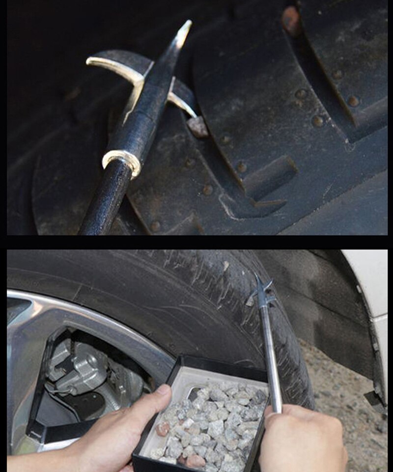 Autoband steenreiniger groef gebroken steen verwijderaar bandenreinigingshaak bandenreinigingsgereedschap