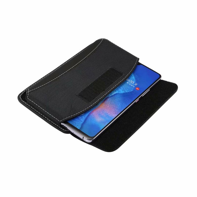 Yelun para Xiaomi Redmi 7 tiburón negro 2 Horizontal Vertical de nylon resistente funda con cubierta bolsa con Clip de cinturón lazo Estuche de transporte