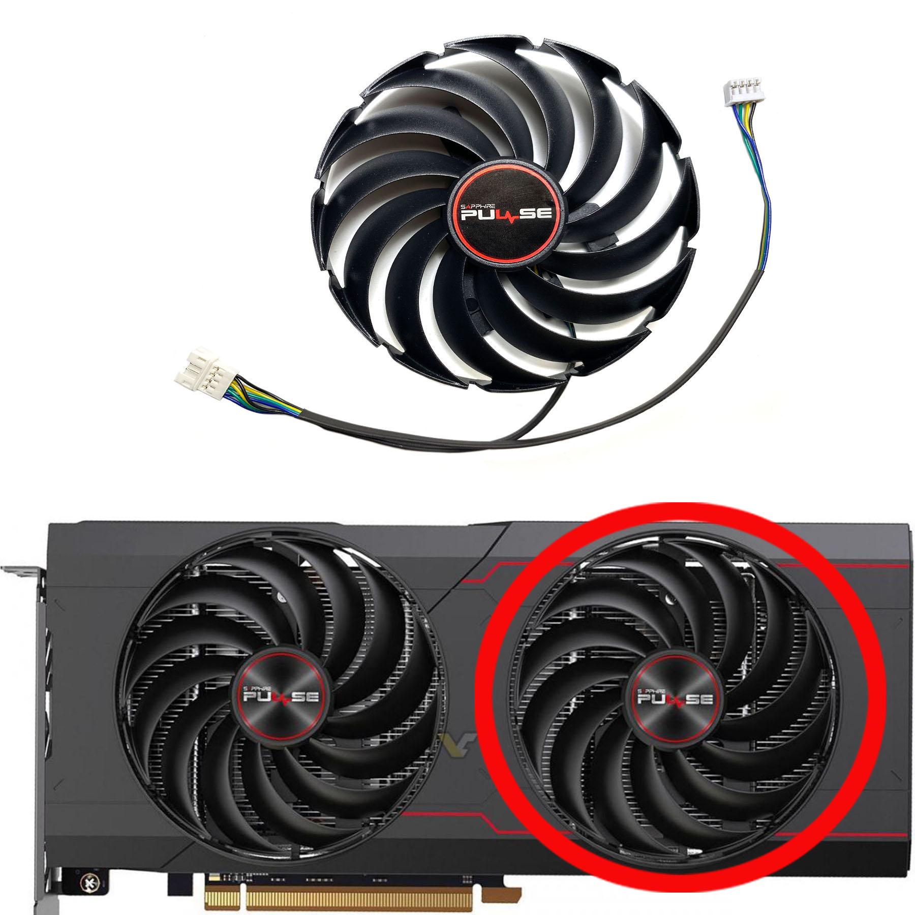 Nowy dla SAPPHIRE Radeon RX6700 6700XT karta graficzna wymienna wentylator FD10015M12D: Brązowy