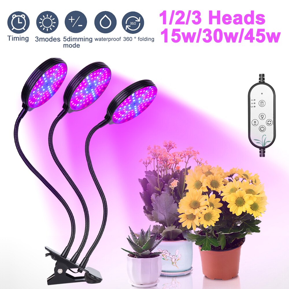 Full Spectrum LED Grow Light Waterproof Clip-on USB Powered Phyto Lamp Desktop Plant Growth Lighting For Indoor Flowers