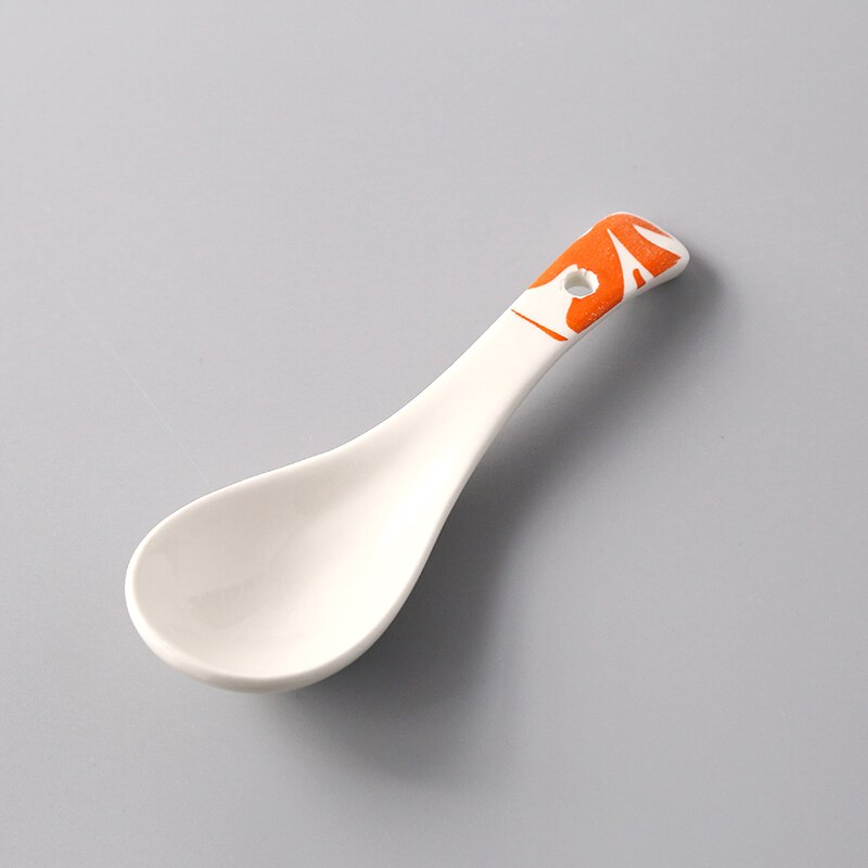 Ceramic Soup Spoon Combination Porcelain Tableware Underglaze Color CZY1031: 8