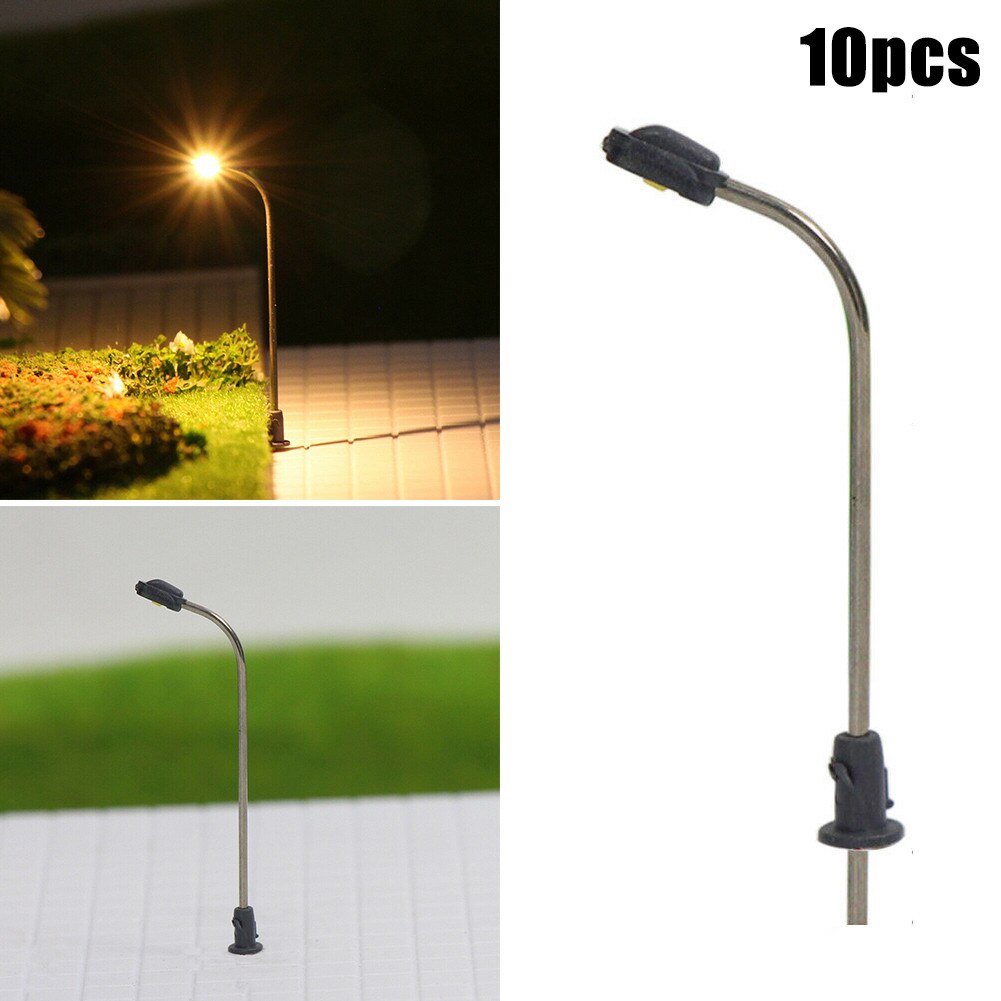 10Pcs Model Trein Z Gauge Straat Licht Led Platform Lamp Bonsai Landschap Railroad Decoratie Gebouw Landschap Accessoires Speelgoed