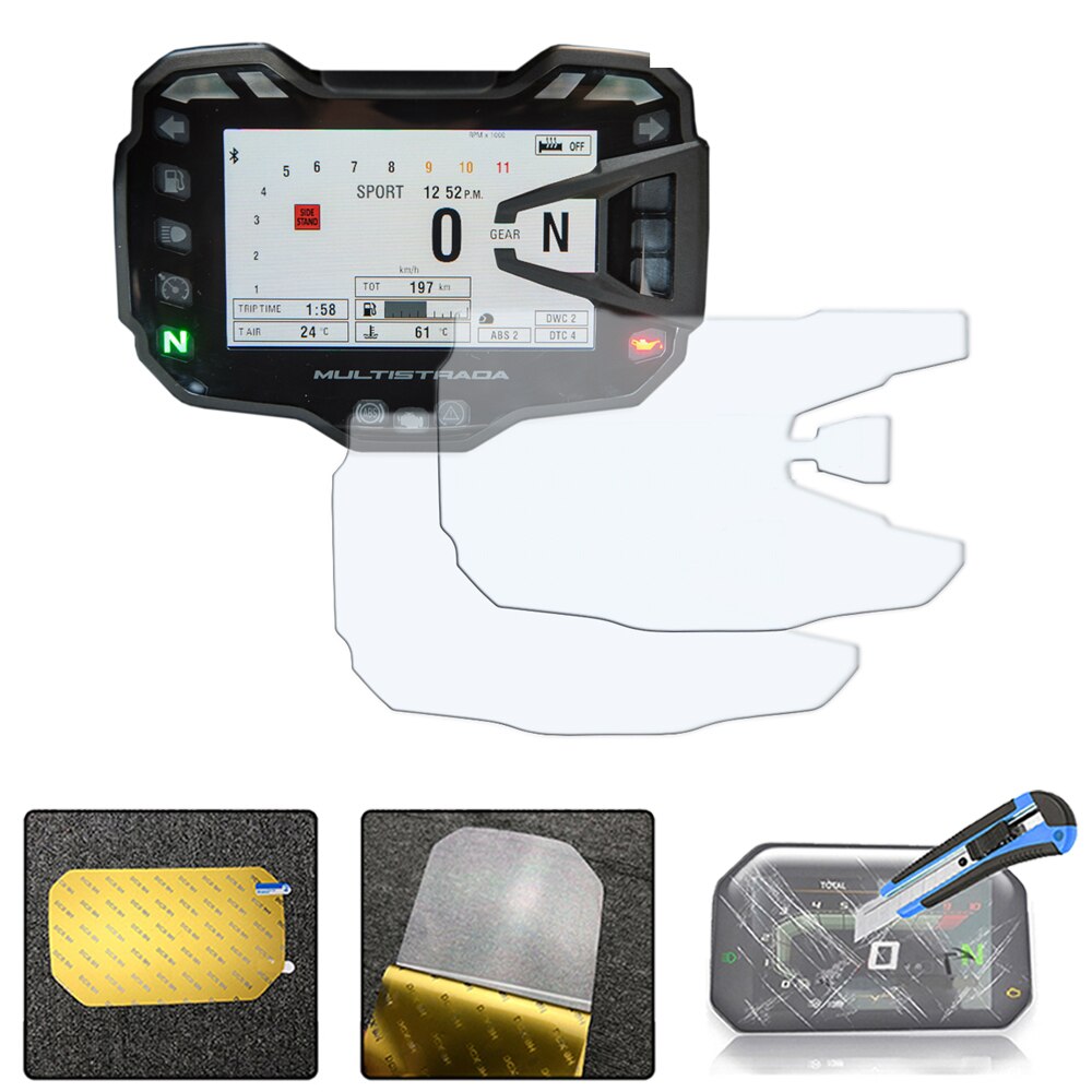 Beskyttelsesfilm speedometer instrumentbræt skærmbeskyttelsesskjold til ducati multistrada 950 1200 1200s 1260 1260s