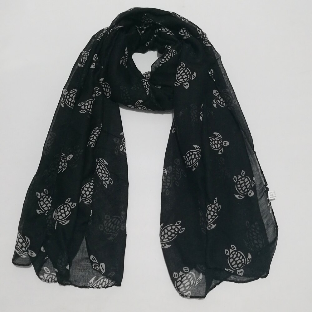 Bufanda Animal bufanda nueva Primavera Pañuelo de viscosa para mujeres tortuga de mar imprimir chales y bufandas