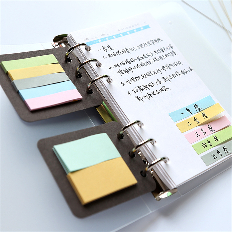 2 Stks/set A5 A6 Spiraal Notebook Sticky Note Planner Index Stickers Dokibook Accessoire Planner Notebook Accessoires