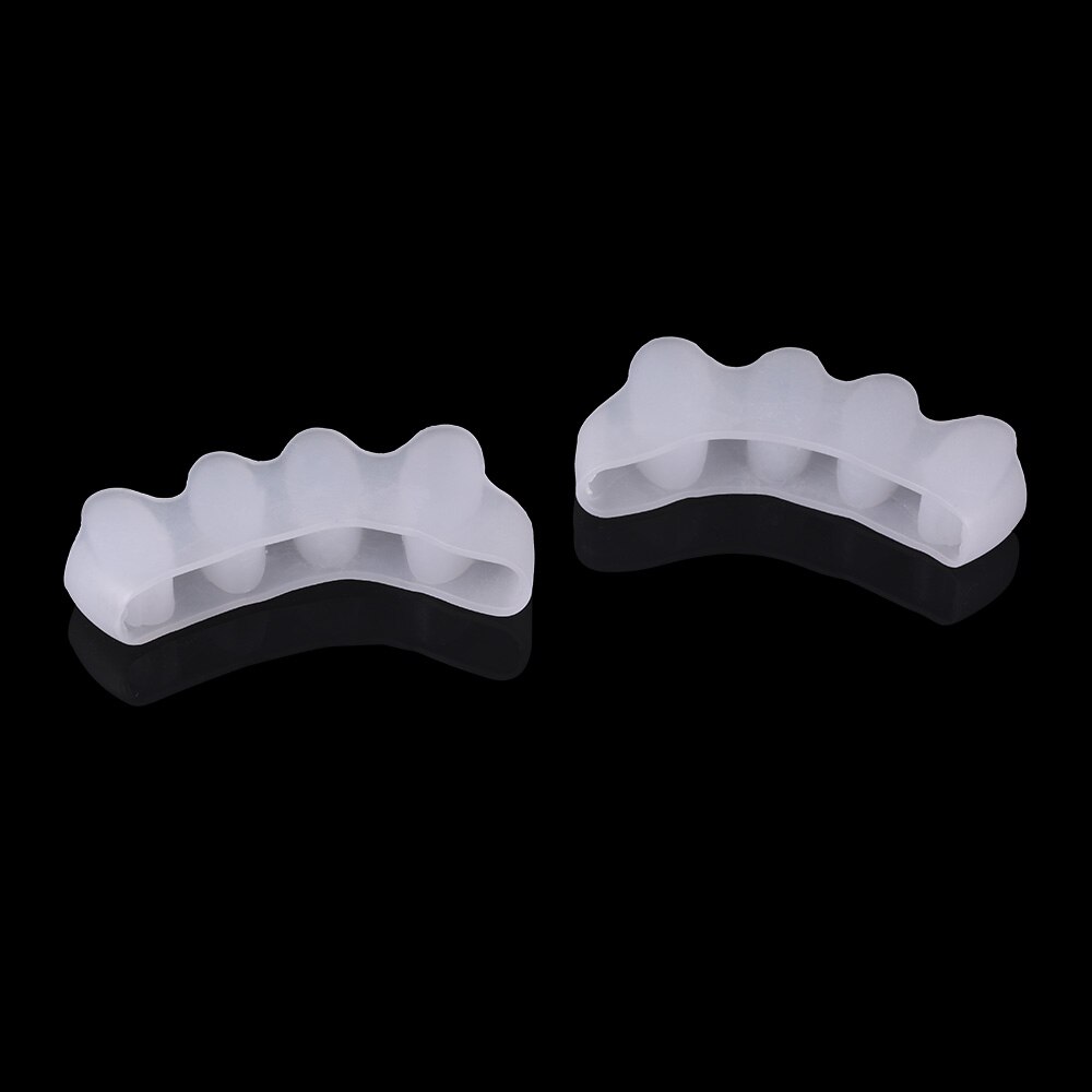 1 Pair Silicone Toe Separator Divider Bunion Hallux Valgus Protector 4 Holes Spreader Thumb Valgus Guard Feet Care Tool