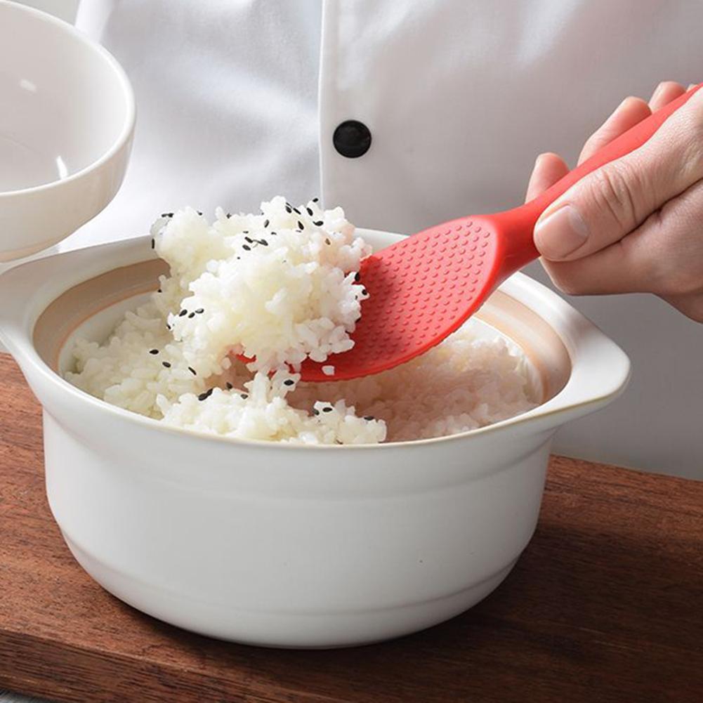 Silicone Rice Spoon Multi-purpose High Temperature Resistance Spoons Heat Insulation Coating Spoon Tableware Cultery